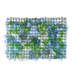 GloboStar® Artificial Garden ROSES STORY 20353 Τεχνητό Διακοσμητικό Πάνελ Λουλουδιών – Κάθετος Κήπος σύνθεση Μπλε & Μπεζ Τριαντάφυλλα Μ40 x Π60 x Υ10cm