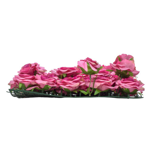 GloboStar® Artificial Garden ROSES STORY 20357 Τεχνητό Διακοσμητικό Πάνελ Λουλουδιών – Κάθετος Κήπος σύνθεση Βυσσινί Τριαντάφυλλα Μ40 x Π60 x Υ15cm