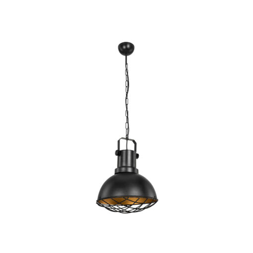 GloboStar® SIERRA 203-0011 Vintage Κρεμαστό Φωτιστικό Καμπάνα Μονόφωτο 1 x E27 IP20 Μαύρο Μέταλλο – Μ30 x Π30 x Υ90cm