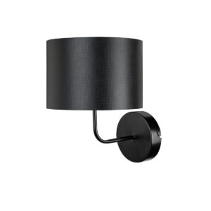 GloboStar® RALPH 203-0038 Vintage Επιτοίχιο Φωτιστικό Απλίκα Καπέλο Μονόφωτο 1 x E27 IP20 Μαύρο Μέταλλο με Μαύρο Καπέλο – Μ22 x Π26 x Υ29cm