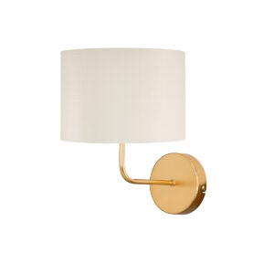 GloboStar® RALPH 203-0039 Vintage Επιτοίχιο Φωτιστικό Απλίκα Καπέλο Μονόφωτο 1 x E27 IP20 Χρυσό Μέταλλο με Μπεζ Καπέλο – Μ22 x Π26 x Υ29cm