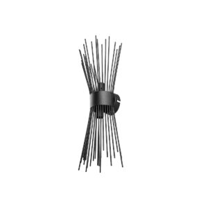 GloboStar® HORN 203-0043 Vintage Επιτοίχιο Φωτιστικό Απλίκα Δίφωτο 2 x E27 IP20 Μαύρο Μέταλλο – Μ17 x Π20 x Υ45cm