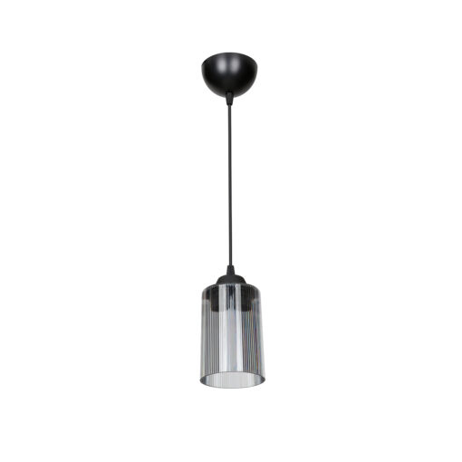 GloboStar® TORUS 203-0063 Μοντέρνο Κρεμαστό Φωτιστικό Καμπάνα Μονόφωτο 1 x E27 IP20 Μαύρο Πλαστικό – Μ10 x Π10 x Υ77cm