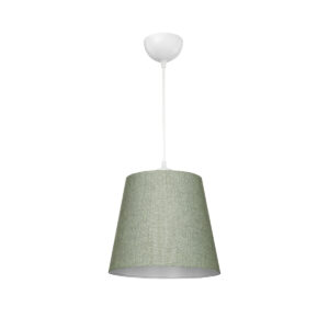 GloboStar® CONEY 203-0074 Μοντέρνο Κρεμαστό Φωτιστικό Καπέλο Μονόφωτο 1 x E27 IP20 Πράσινο Ύφασμα – Μ26 x Π26 x Υ93cm