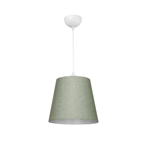 GloboStar® CONEY 203-0074 Μοντέρνο Κρεμαστό Φωτιστικό Καπέλο Μονόφωτο 1 x E27 IP20 Πράσινο Ύφασμα – Μ26 x Π26 x Υ93cm
