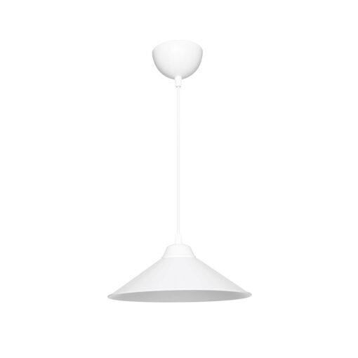 GloboStar® FONTE 203-0081 Μοντέρνο Κρεμαστό Φωτιστικό Καμπάνα Μονόφωτο 1 x E27 IP20 Λευκό Πλαστικό – Μ25 x Π25 x Υ90cm