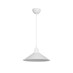 GloboStar® FERRO 203-0087 Μοντέρνο Κρεμαστό Φωτιστικό Καμπάνα Μονόφωτο 1 x E27 IP20 Λευκό Πλαστικό – Μ30 x Π30 x Υ90cm