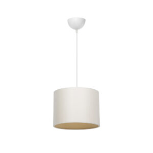 GloboStar® BLAZE 203-0106 Μοντέρνο Κρεμαστό Φωτιστικό Καπέλο Μονόφωτο 1 x E27 IP20 Μπεζ Ύφασμα – Μ22 x Π22 x Υ90cm