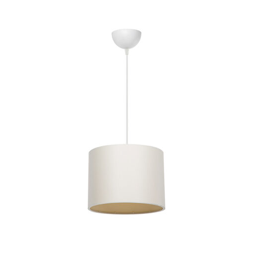 GloboStar® BLAZE 203-0106 Μοντέρνο Κρεμαστό Φωτιστικό Καπέλο Μονόφωτο 1 x E27 IP20 Μπεζ Ύφασμα – Μ22 x Π22 x Υ90cm