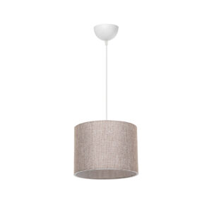 GloboStar® BLAZE 203-0107 Μοντέρνο Κρεμαστό Φωτιστικό Καπέλο Μονόφωτο 1 x E27 IP20 Σκούρο Μπεζ Ύφασμα – Μ22 x Π22 x Υ90cm