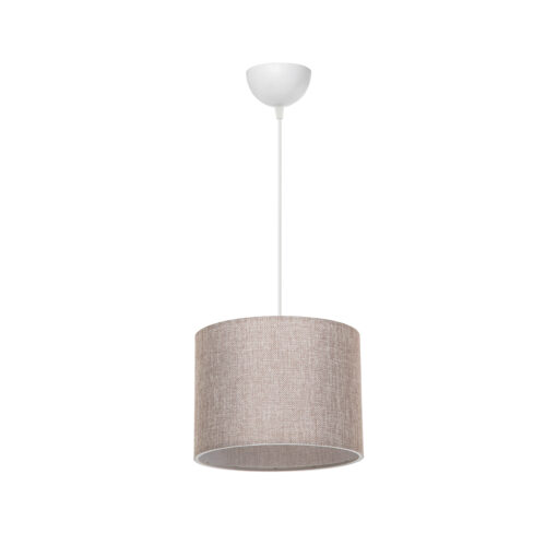 GloboStar® BLAZE 203-0107 Μοντέρνο Κρεμαστό Φωτιστικό Καπέλο Μονόφωτο 1 x E27 IP20 Σκούρο Μπεζ Ύφασμα – Μ22 x Π22 x Υ90cm