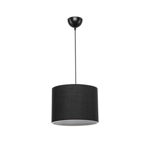 GloboStar® BLAZE 203-0109 Μοντέρνο Κρεμαστό Φωτιστικό Καπέλο Μονόφωτο 1 x E27 IP20 Μαύρο Ύφασμα – Μ22 x Π22 x Υ90cm