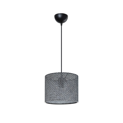 GloboStar® CLAIRIE 203-0133 Μοντέρνο Κρεμαστό Φωτιστικό Καπέλο Μονόφωτο 1 x E27 IP20 Γκρι Ύφασμα – Μ22 x Π22 x Υ93cm