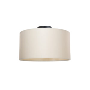 GloboStar® CILIO 203-0149 Μοντέρνο Φωτιστικό Οροφής Καπέλο Μονόφωτο 1 x E27 IP20 Λευκό Ύφασμα – Μ30 x Π30 x Υ21cm