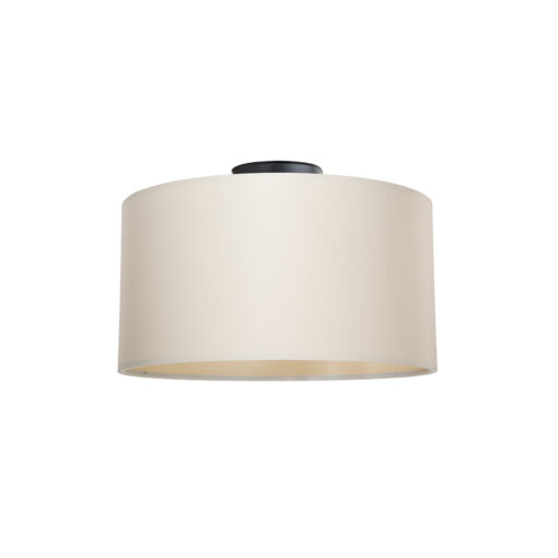 GloboStar® CILIO 203-0149 Μοντέρνο Φωτιστικό Οροφής Καπέλο Μονόφωτο 1 x E27 IP20 Λευκό Ύφασμα – Μ30 x Π30 x Υ21cm