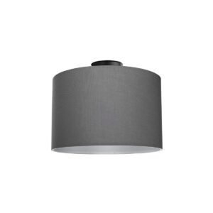 GloboStar® CILIO 203-0153 Μοντέρνο Φωτιστικό Οροφής Καπέλο Μονόφωτο 1 x E27 IP20 Γκρι Ύφασμα – Μ30 x Π30 x Υ21cm