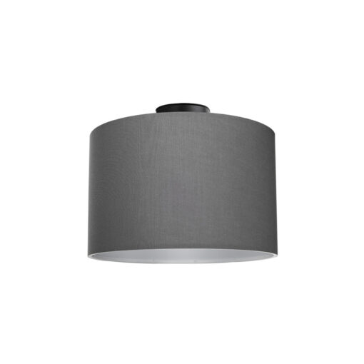 GloboStar® CILIO 203-0153 Μοντέρνο Φωτιστικό Οροφής Καπέλο Μονόφωτο 1 x E27 IP20 Γκρι Ύφασμα – Μ30 x Π30 x Υ21cm