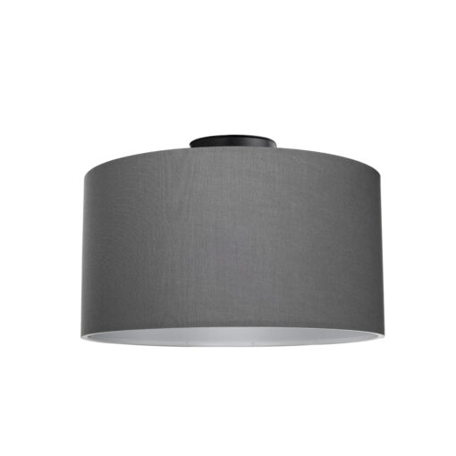GloboStar® CILIO 203-0158 Μοντέρνο Φωτιστικό Οροφής Καπέλο Μονόφωτο 1 x E27 IP20 Γκρι Ύφασμα – Μ38 x Π30 x Υ21cm