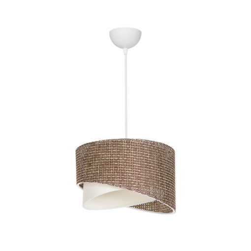 GloboStar® LILI 203-0177 Μοντέρνο Κρεμαστό Φωτιστικό Καπέλο Μονόφωτο 1 x E27 IP20 Σκούρο Καφέ & Μαύρο Ύφασμα – Μ38 x Π38 x Υ95cm