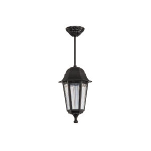 GloboStar® VITRO 203-0189 Vintage Κρεμαστό Φωτιστικό Φαναράκι Μονόφωτο 1 x E27 IP44 Μαύρο Πλαστικό Σώμα – Μ16 x Π16 x Υ48cm