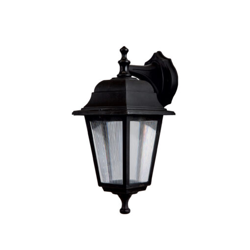 GloboStar® SOLME 203-0211 Vintage Επιτοίχιο Φωτιστικό Φαναράκι Μονόφωτο 1 x E27 IP44 Μαύρο Πλαστικό Σώμα – Μ19 x Π15 x Υ35cm