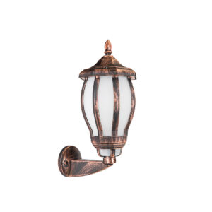 GloboStar® VERDI 203-0233 Vintage Επιτοίχιο Φωτιστικό Φαναράκι Μονόφωτο 1 x E27 IP44 Χάλκινο Πλαστικό Σώμα – Μ23 x Π17 x Υ40cm