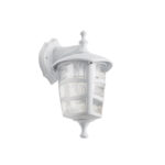 GloboStar® ZARDIN 203-0239 Vintage Επιτοίχιο Φωτιστικό Φαναράκι Μονόφωτο 1 x E27 IP44 Λευκό Πλαστικό Σώμα – Μ22 x Π17 x Υ27cm