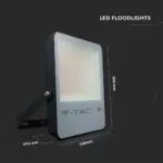 LED Προβολέας 100W V-TAC PRO Samsung Chip Μαύρος 100° 13700lm Αδιάβροχος IP65 Φυσικό 4000K – 20406