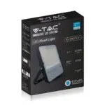 LED Προβολέας 200W V-TAC PRO Samsung Chip Μαύρος 100° 27350lm Αδιάβροχος IP65 Ψυχρό 6400K – 20411
