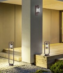 Φωτιστικό Τοίχου Trio Lighting   E27 Σκουριά Αλουμίνιο   IP44 204160124
