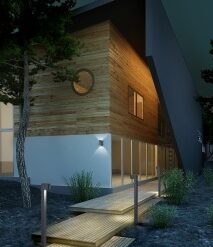 Φωτιστικό Τοίχου Trio Lighting   2xGU10 Ανθρακί Αλουμίνιο   IP44 204260242