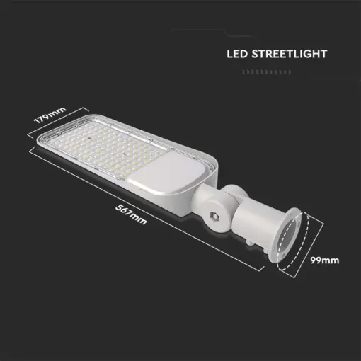 LED φωτιστικό δρόμου V-TAC PRO Samsung Chip 100W 6500Κ Γκρί σώμα – 20427