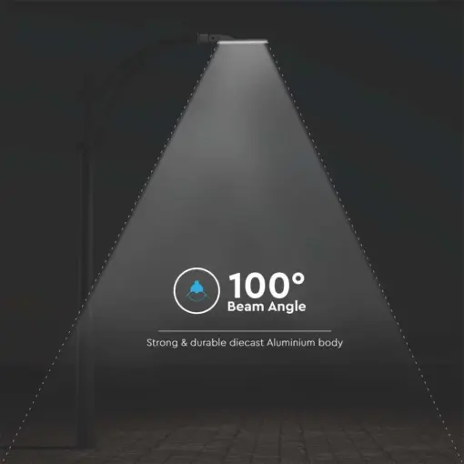 LED φωτιστικό δρόμου V-TAC PRO Samsung Chip 100W 6500Κ Γκρί σώμα – 20427