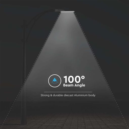 LED φωτιστικό δρόμου V-TAC PRO Samsung Chip με Αισθητήρα Φωτός 50W 5000lm 4000Κ Γκρί – 20432