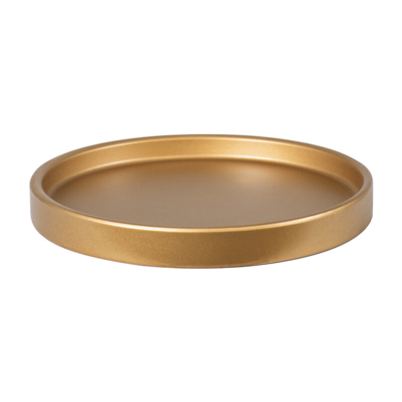 GloboStar® Artificial Garden KASOS 20444 Πήλινο Κεραμικό Κασπώ Γλάστρα – Flower Pot Λευκό με Χρυσό Φ15cm x Υ15cm