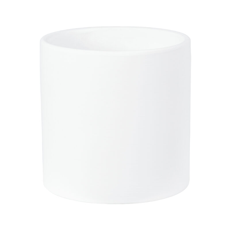 GloboStar® Artificial Garden KASOS 20444 Πήλινο Κεραμικό Κασπώ Γλάστρα – Flower Pot Λευκό με Χρυσό Φ15cm x Υ15cm