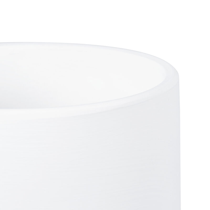 GloboStar® Artificial Garden KASOS 20444 Πήλινο Κεραμικό Κασπώ Γλάστρα – Flower Pot Λευκό με Χρυσό Φ15cm x Υ15cm