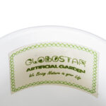 GloboStar® Artificial Garden KASOS 20444 Πήλινο Κεραμικό Κασπώ Γλάστρα – Flower Pot Λευκό με Χρυσό Φ15cm x Υ15cm