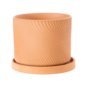 GloboStar® Artificial Garden ASTYPALAIA 20451 Πήλινο Κεραμικό Κασπώ Γλάστρα – Flower Pot Κεραμιδί Φ18cm x Υ16cm