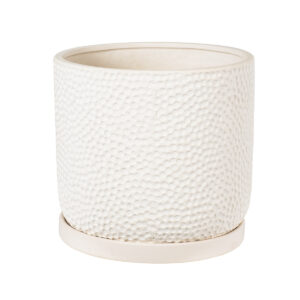 GloboStar® Artificial Garden PARGA 20452 Πήλινο Κεραμικό Κασπώ Γλάστρα – Flower Pot Μπεζ Φ23cm x Υ20.5cm