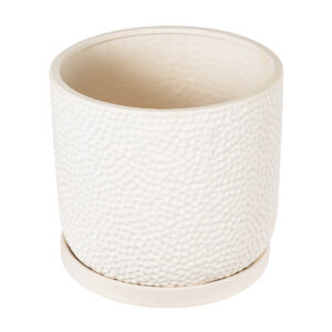 GloboStar® Artificial Garden PARGA 20452 Πήλινο Κεραμικό Κασπώ Γλάστρα – Flower Pot Μπεζ Φ23cm x Υ20.5cm