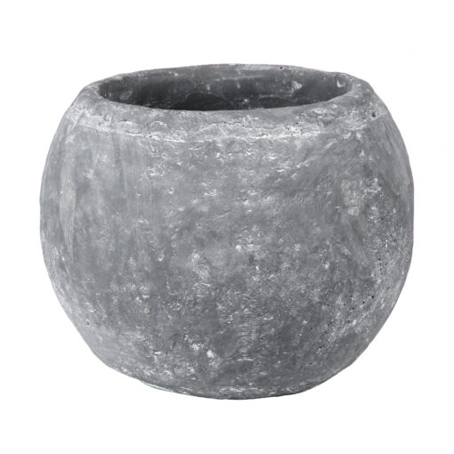 GloboStar® Artificial Garden ALONISSOS 20458 Τσιμεντένιο Κασπώ Γλάστρα – Flower Pot Γκρι Φ18.5cm x Υ14.5cm