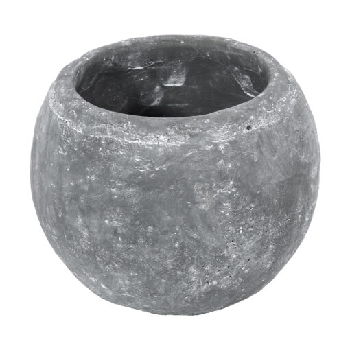 GloboStar® Artificial Garden ALONISSOS 20458 Τσιμεντένιο Κασπώ Γλάστρα – Flower Pot Γκρι Φ18.5cm x Υ14.5cm