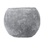 GloboStar® Artificial Garden ALONISSOS 20458 Τσιμεντένιο Κασπώ Γλάστρα – Flower Pot Γκρι Φ18.5cm x Υ14.5cm