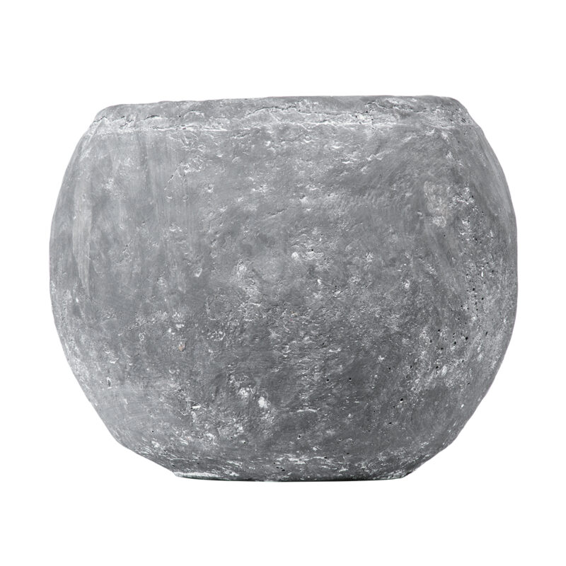 GloboStar® Artificial Garden ALONISSOS 20458 Τσιμεντένιο Κασπώ Γλάστρα – Flower Pot Γκρι Φ18.5cm x Υ14.5cm