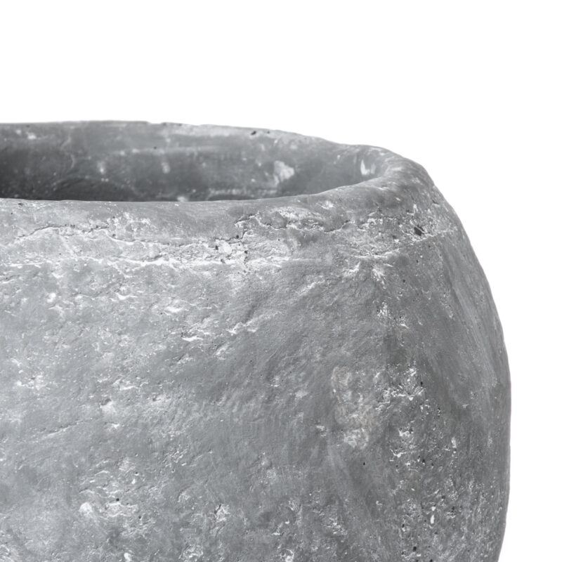 GloboStar® Artificial Garden ALONISSOS 20458 Τσιμεντένιο Κασπώ Γλάστρα – Flower Pot Γκρι Φ18.5cm x Υ14.5cm