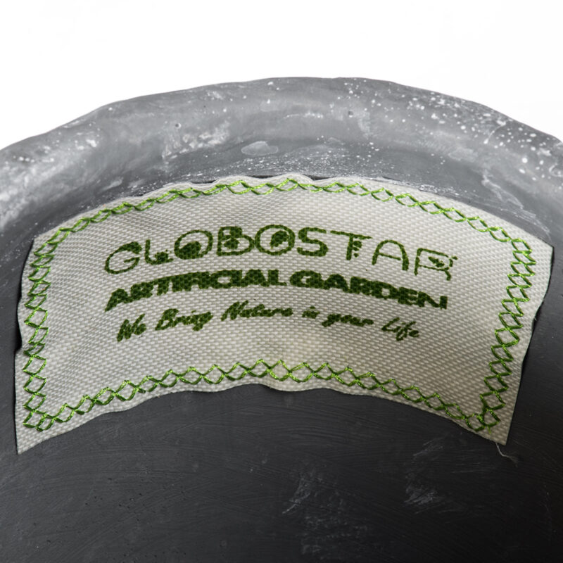 GloboStar® Artificial Garden ALONISSOS 20458 Τσιμεντένιο Κασπώ Γλάστρα – Flower Pot Γκρι Φ18.5cm x Υ14.5cm