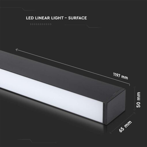 LED Γραμμικό Φωτιστικό V-TAC SAMSUNG 120cm 40W Dimmable Οροφής Μαύρο 4000K V-TAC – 21463