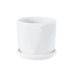 GloboStar® Artificial Garden KARPATHOS 20463 ΣΕΤ 3 Πήλινα Κεραμικά Κασπώ Γλάστρες – Flower Pots Λευκό A:Φ10cm x Υ10cm B:Φ13cm x Υ13.5cm C:Φ16cm x Υ16.5cm