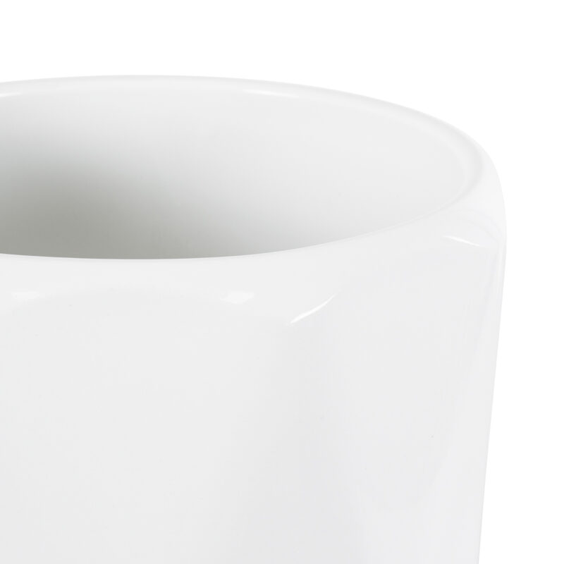 GloboStar® Artificial Garden KARPATHOS 20463 ΣΕΤ 3 Πήλινα Κεραμικά Κασπώ Γλάστρες – Flower Pots Λευκό A:Φ10cm x Υ10cm B:Φ13cm x Υ13.5cm C:Φ16cm x Υ16.5cm